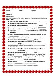 English Worksheet: Synonyms