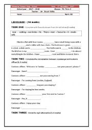 English Worksheet: mid-semester test 2 7th form