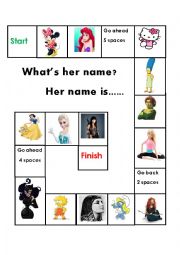 English Worksheet: Whats her name game?