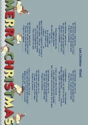 English Worksheet: Last christmas missing words