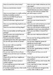 English Worksheet: Conversation cards for adults