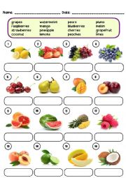 Fruits vocabulary