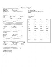 English Worksheet: I do it for you song