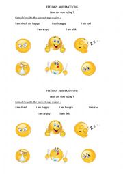 English Worksheet: Feelings