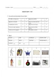 English Worksheet: Ancient Egypt test