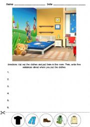 English Worksheet: Where are the clothes?