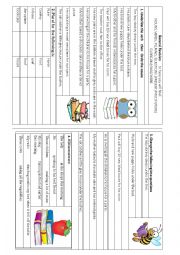 English Worksheet: Basic language revision age 9+