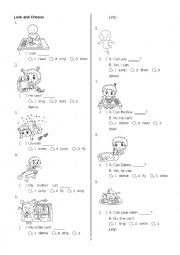 English Worksheet: Actions-fill in the blanks