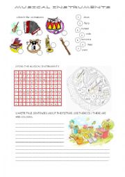 English Worksheet: Musical instruments