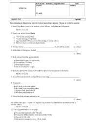 English Worksheet: Being a Hero