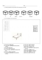 English Worksheet: Prepositions and Furniture