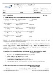 English Worksheet: Year 9 Test - NEE - TV Series