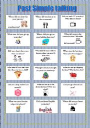 English Worksheet: Past Simple Speaking Cards