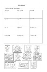 English Worksheet: celebrations