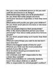 English Worksheet: Open conversation questions