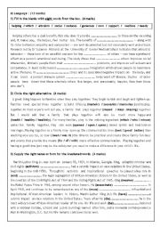 English Worksheet: Mid-Semester Test N1 (3rd form)