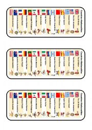 countries and nationalities bookmark