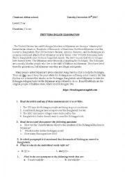 English Worksheet: FIRST TERM ENGLISH EXAMINATION