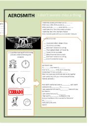 English Worksheet: LISTENING- AEROSMITH- I DONT WANNA MISS A THING