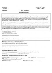 English Worksheet: Christopher Columbus