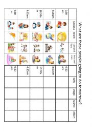 English Worksheet: Going to, talking exercise