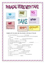 English Worksheet: Phrasal verbs with TAKE