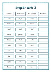 English Worksheet: irregular verbs 5