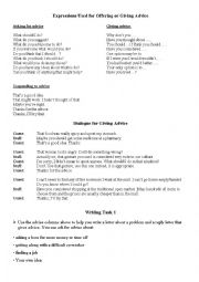 English Worksheet: giving and recieving