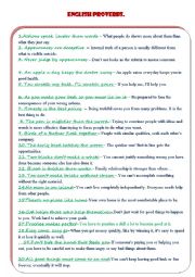 English Worksheet: English proverbs 