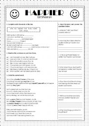 English Worksheet: Happier - Ed Sheeran