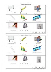 English Worksheet: School things-BINGO