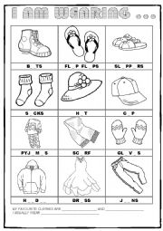 English Worksheet: I am wearing...