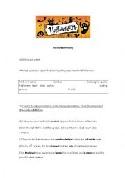 English Worksheet: Halloween History worksheet