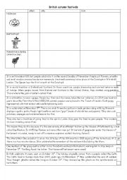 English Worksheet: British autumn festivals halloween bonfire night remembrance sunday