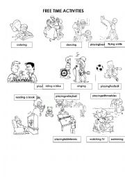 English Worksheet: Free Time Activities