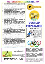 English Worksheet: Picture-based conversation - topic 107 : preparation vs improvisation