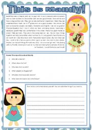 English Worksheet: This is Mandy