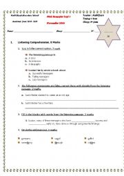 English Worksheet: mid-term test