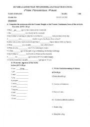 English Worksheet: A2 First Exam