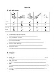 English Worksheet: Freetime