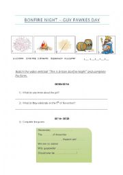 English Worksheet: Bonfire Night