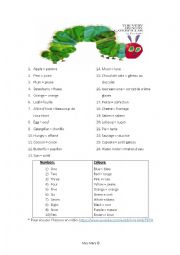 English Worksheet: The very hungry caterpillar - Vocab