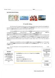 English Worksheet: ESL second conditional reading exercise with grammar summary