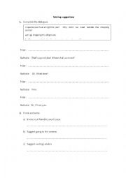 English Worksheet: Making suggestions - WHY DONt WE, LETS, SHALL WE