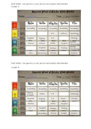 English Worksheet: PAIR WORK - Harry potters timetable