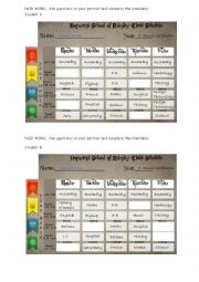 PAIR WORK - Harry potters timetable