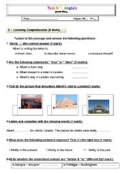 English Worksheet: 8 form test n 1