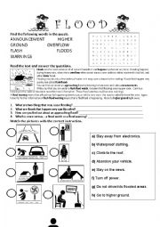 English Worksheet: FLOOD