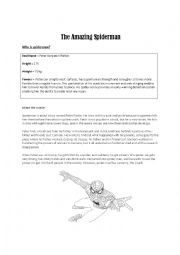 English Worksheet: The amazing spider-man