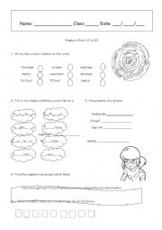 English Worksheet: cardinal numbers